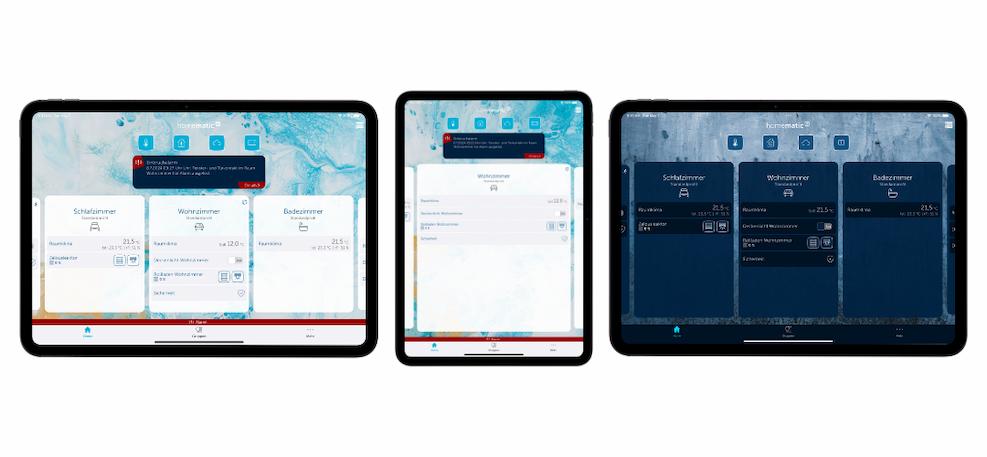 Die neue Homematic IP App - iPad Collage